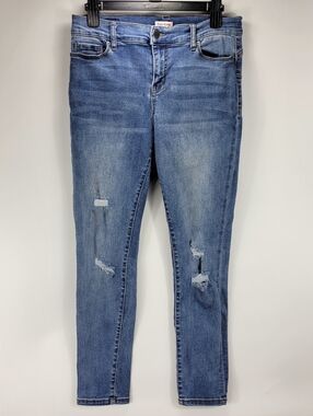 Juicy Couture Distressed Skinny Stretch Jeans Women 12 Blue Dainty Y2K Babydoll